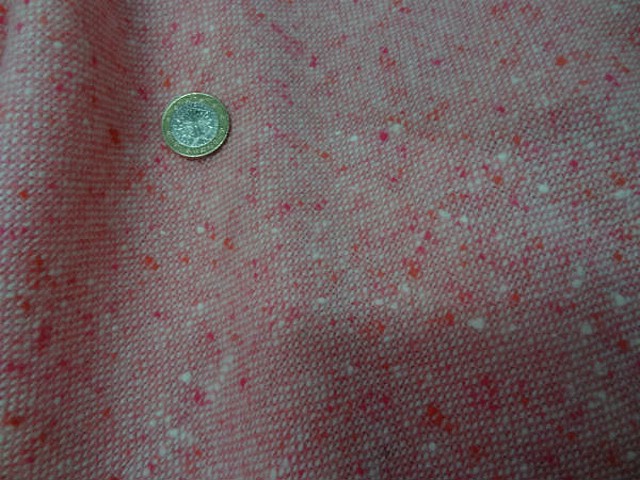 Lainage leger rose dragee chine blanc et corail