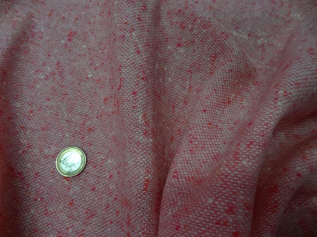 Lainage leger rose dragee chine blanc et corail 2