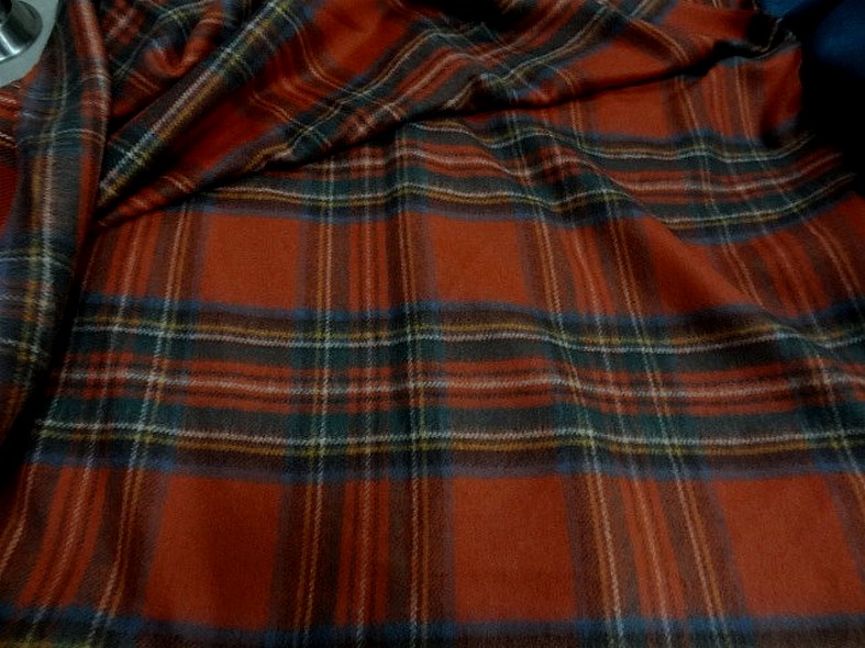 Lainage tartan ton brique 1