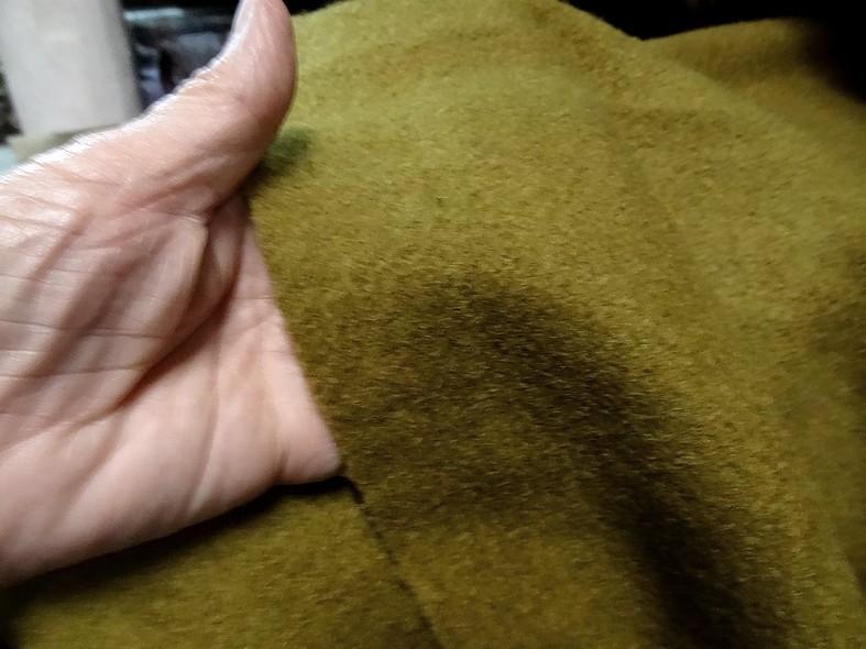 Laine aspect bouillie vert olive 7