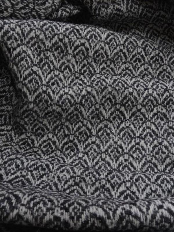 Laine blanche et noire motif art deco 2 