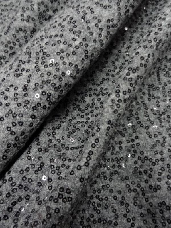 Laine bouillie grise avec sequins
