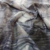 Laine jersey carreaux tartan gris beige 1