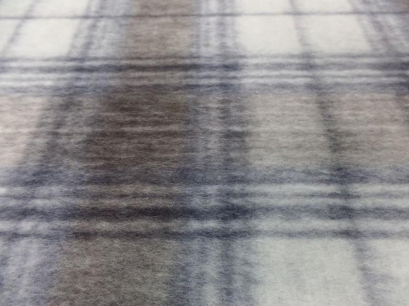 Laine jersey carreaux tartan gris beige 13