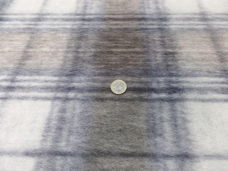 Laine jersey carreaux tartan gris beige 14