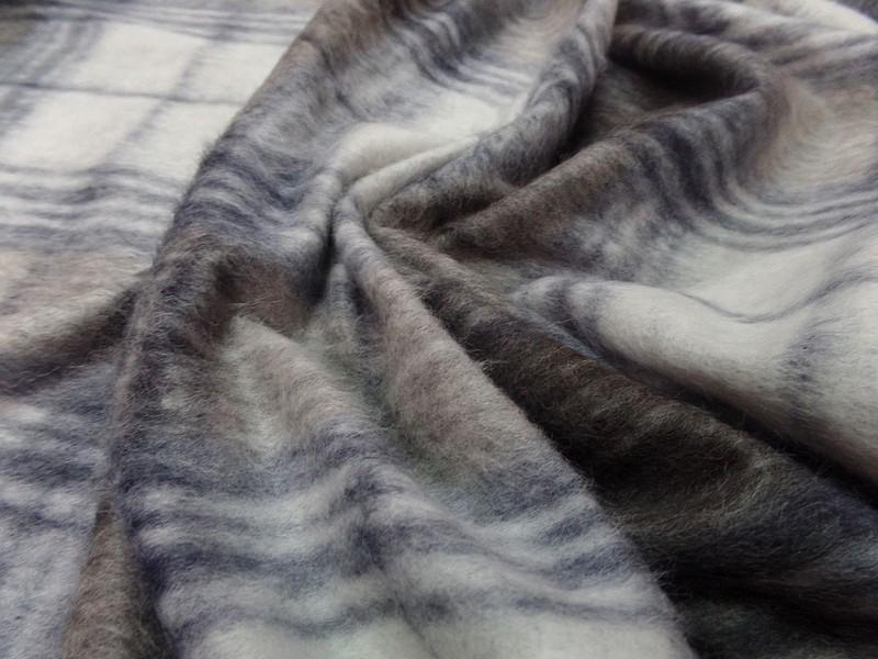 Laine jersey carreaux tartan gris beige 17