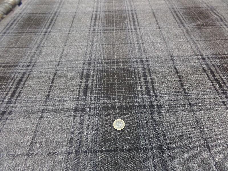 Laine jersey carreaux tartan gris beige 9