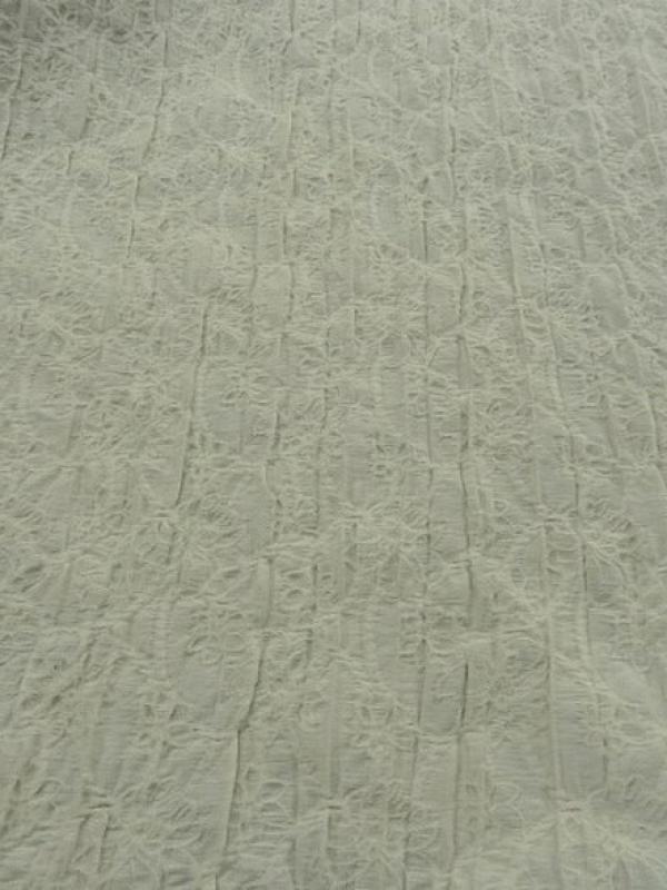 Laine melangee ecrue froissee motif faconne fleuri 2 