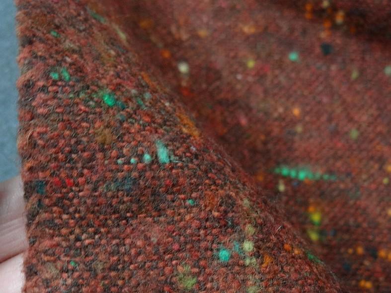 Laine tweed roux chiné