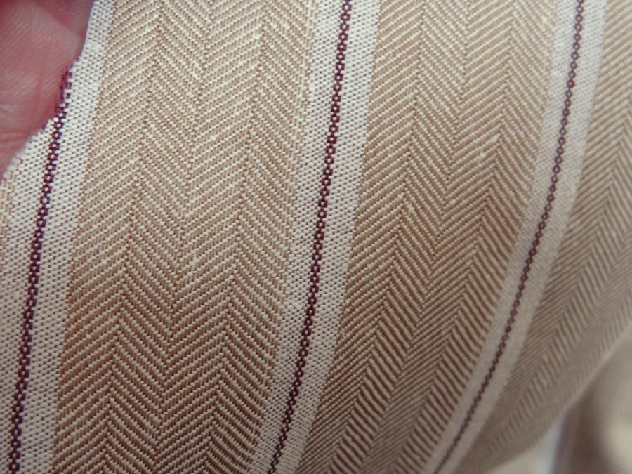 Lin a chevrons et rayures beige 1