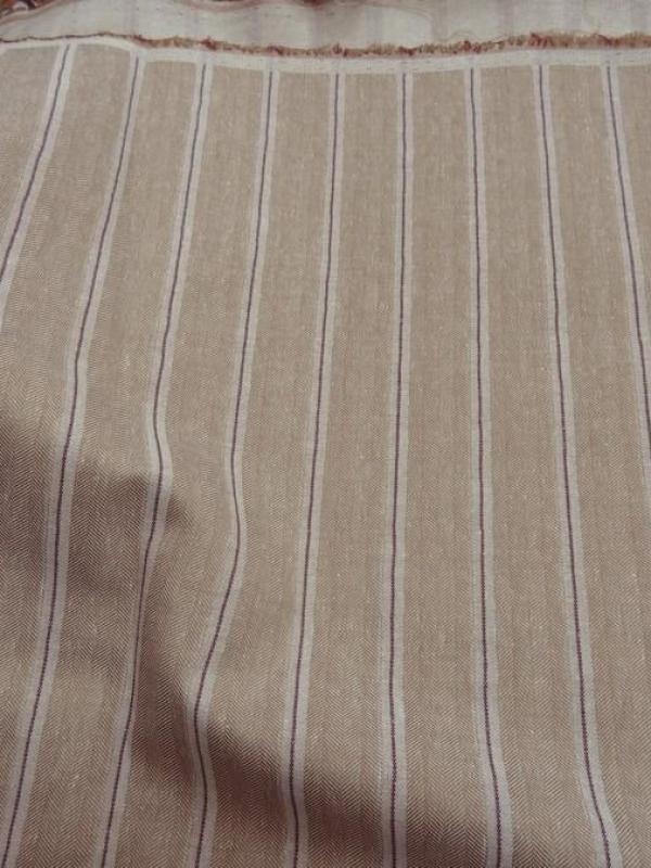 Lin a chevrons et rayures beige 2 