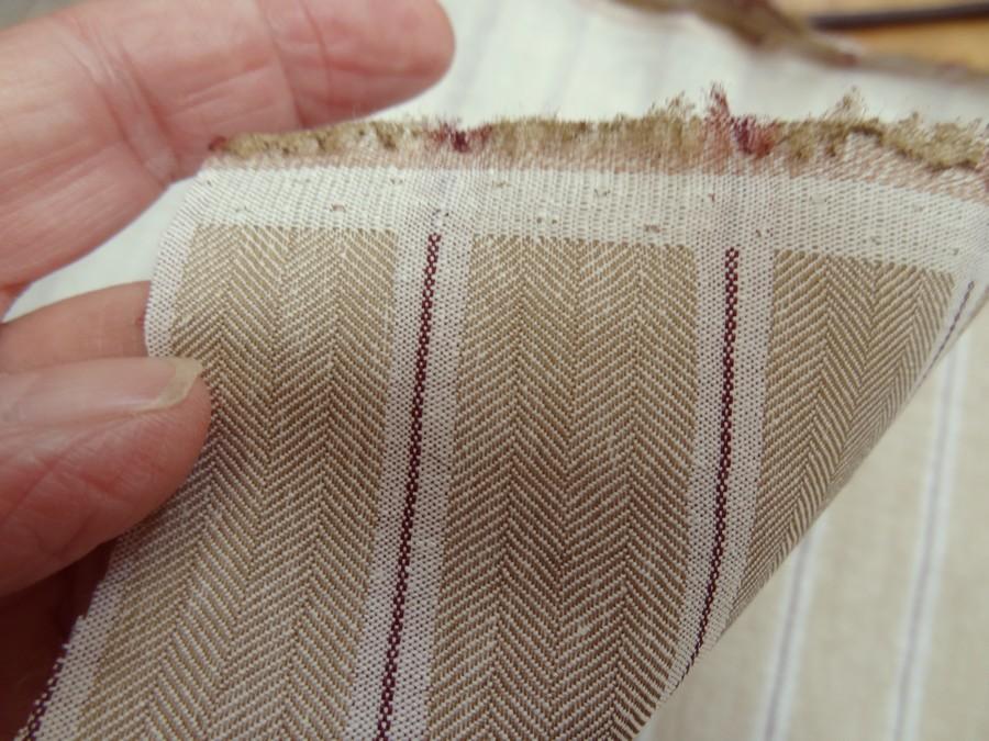 Lin a chevrons et rayures beige 3