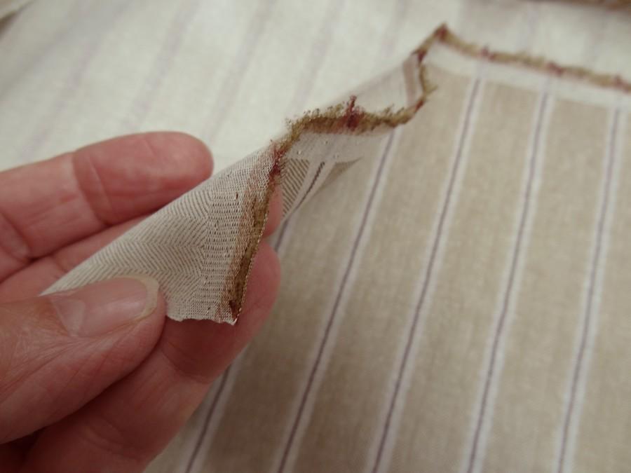 Lin a chevrons et rayures beige 4