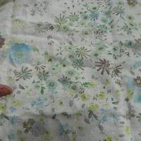 Lin blanc casse fleuri taupe bleu vert jaune 3