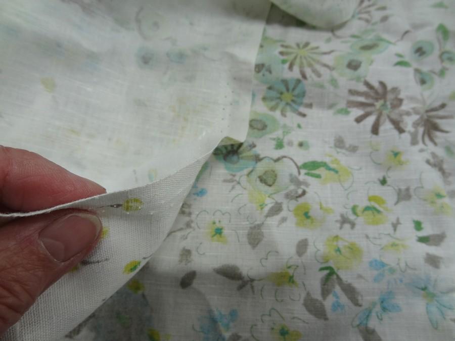 Lin blanc casse fleuri taupe bleu vert jaune 4