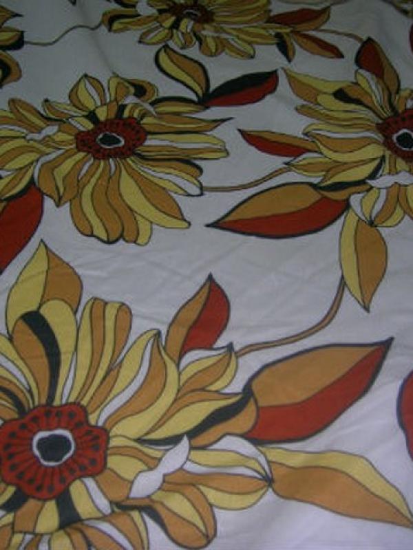 Lin blanc casse fleurs de gazania jaune rouille 1 