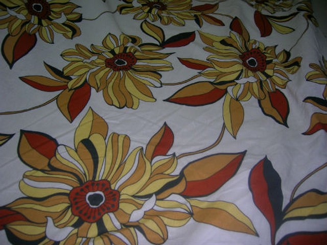 Lin blanc casse fleurs de gazania jaune rouille 1