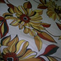 Lin blanc casse fleurs de gazania jaune rouille 2