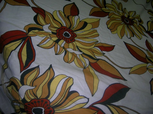 Lin blanc casse fleurs de gazania jaune rouille 2