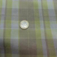 Lin blanc casse taupe jaune carreaux 1 1 