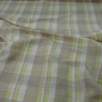Lin blanc casse taupe jaune carreaux 1 2 
