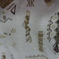 Lin blanc motifs symboles africains 2 