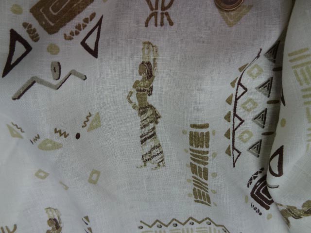 Lin blanc motifs symboles africains 2