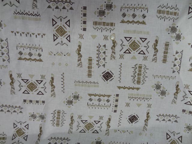 Lin blanc motifs symboles africains 7