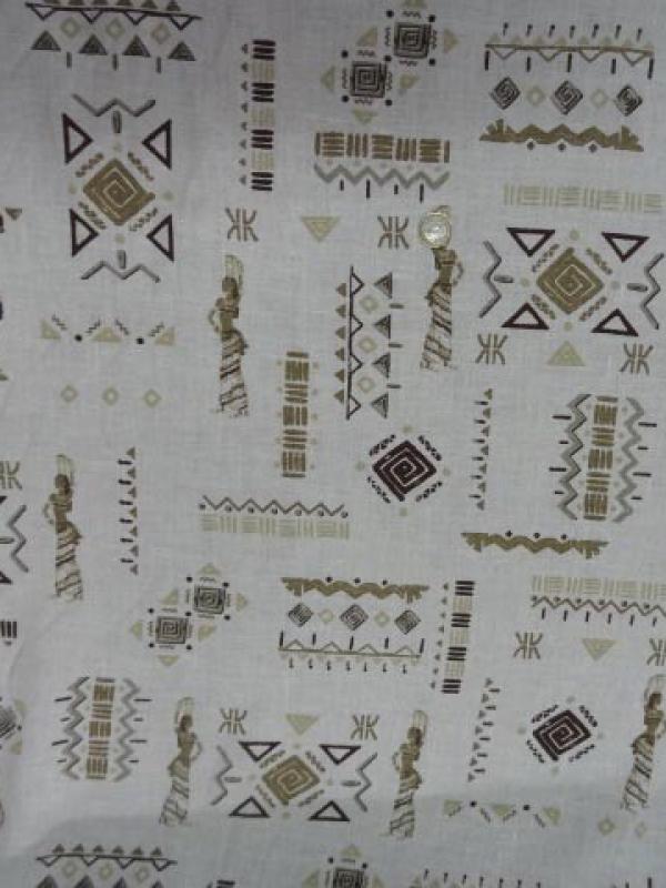 Lin blanc motifs symboles africains 7