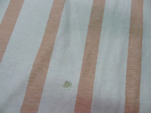 Lin blanc raye mandarine chambray 1