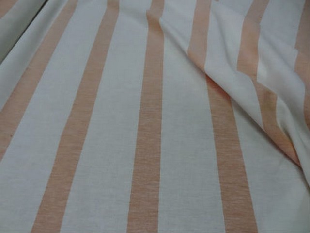 Lin blanc raye mandarine chambray 2