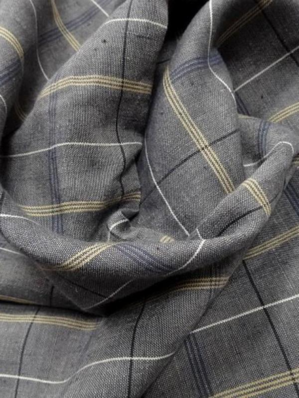 Lin bleu chambray a carreaux 2 