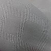 Lin fin teinte blanc casse motif carreaux tisses