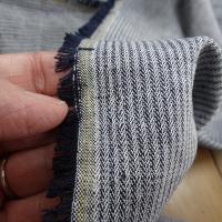 Lin finement raye bleu marine 4 