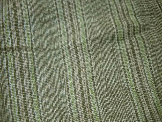 Lin fines rayures kaki tilleul bisque 2