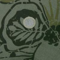 Lin kaki clair fleurs cachou et ocre 3