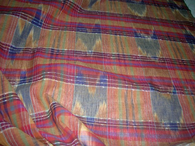 Lin madras teinte terre violet bleu rouge 1