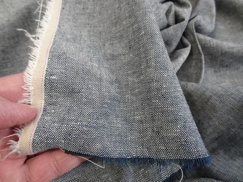 Lin teinte bleu blanc chambray 2