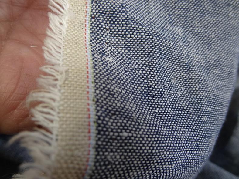 Lin teinte bleu blanc chambray 3