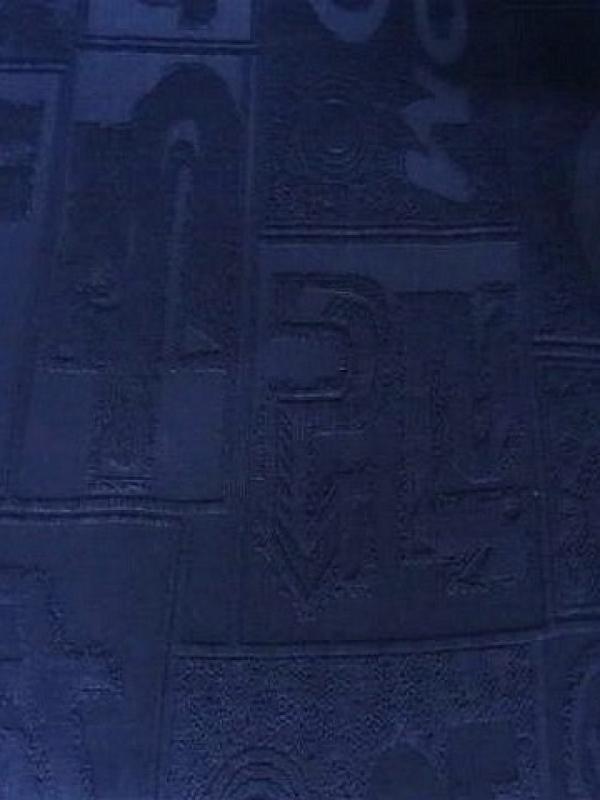 Lycra bisou bisou bleu nuit motif symboles 2