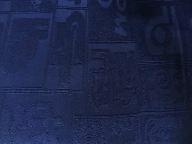 Lycra bisou bisou bleu nuit motif symboles 2