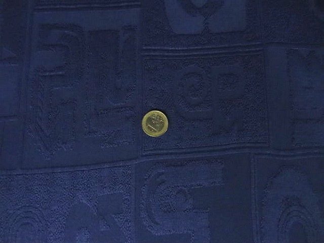 Lycra bisou bisou bleu nuit motif symboles 3