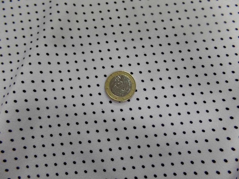 Lycra blanc a pois fin noir