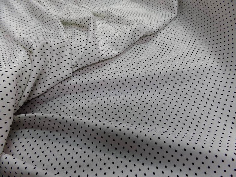 Lycra blanc a pois fin noir 2