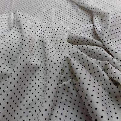 Lycra blanc a pois fin noir 4 