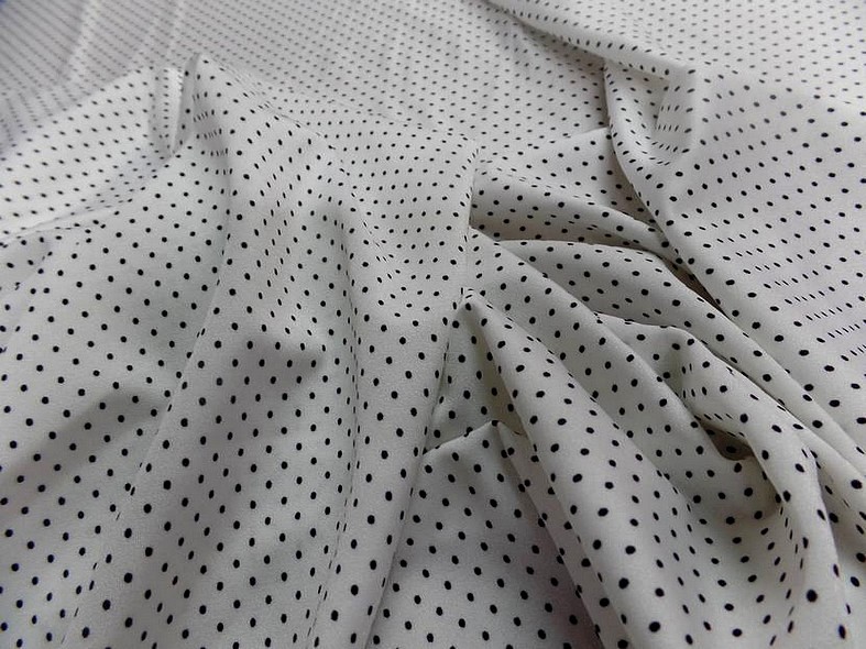 Lycra blanc a pois fin noir 4