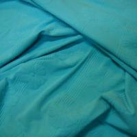 Lycra bleu celeste frappe rayures fleurs en relief 1 