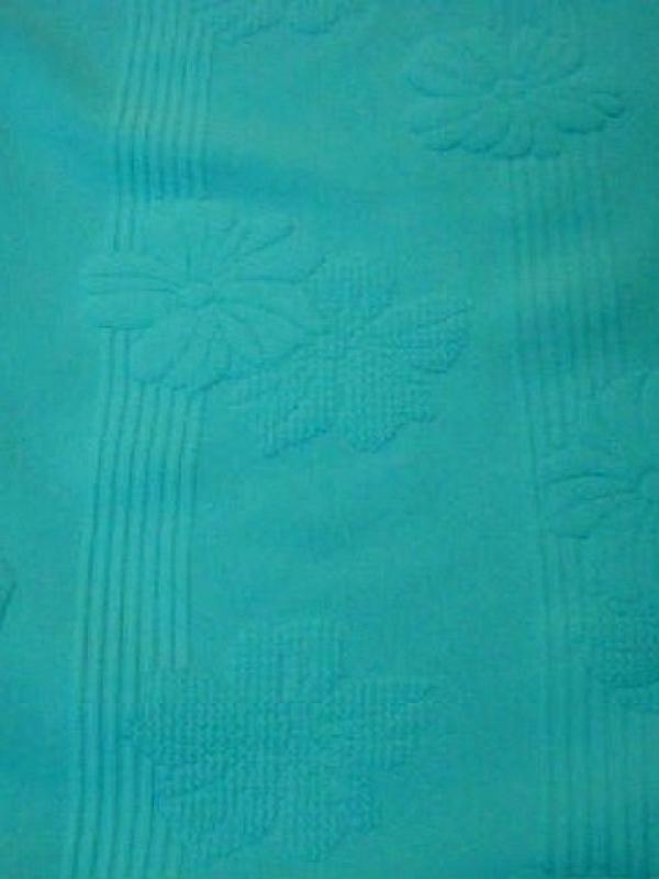 Lycra bleu celeste frappe rayures fleurs en relief 2 