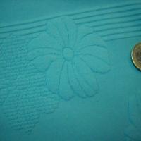 Lycra bleu celeste frappe rayures fleurs en relief 3 