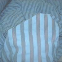 Lycra bleu ciel rayures transparentes 4